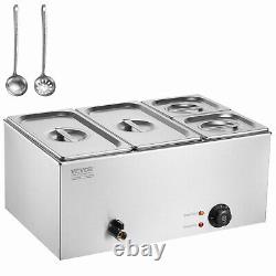 VEVOR Commercial Electric Food Warmer 4-Pan Countertop Buffet 16.4QT Bain Marie