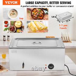 VEVOR Commercial Electric Food Warmer Countertop Buffet 119Qt Pan Bain Marie