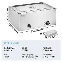 VEVOR Commercial Electric Food Warmer Countertop Buffet 119Qt Pan Bain Marie