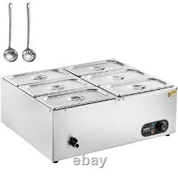 VEVOR Commercial Electric Food Warmer Countertop Buffet 65Qt Pan Bain Marie