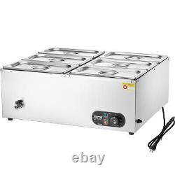 VEVOR Commercial Electric Food Warmer Countertop Buffet 65Qt Pan Bain Marie