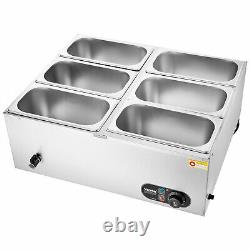 VEVOR Commercial Electric Food Warmer Countertop Buffet 65Qt Pan Bain Marie