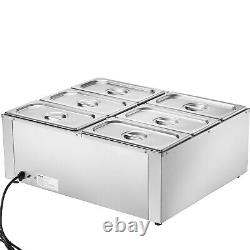 VEVOR Commercial Electric Food Warmer Countertop Buffet 65Qt Pan Bain Marie