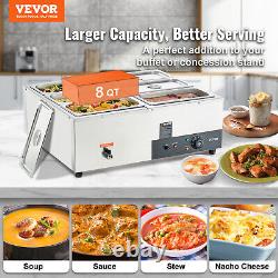 VEVOR Commercial Electric Food Warmer Countertop Buffet 68 Qt Pan Bain Marie