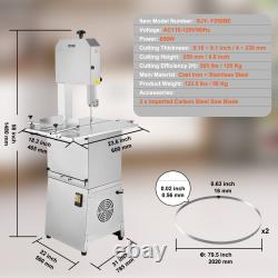 VEVOR Commercial Electric Meat Bandsaw Stainless Steel Bone Sawing Machine 110V