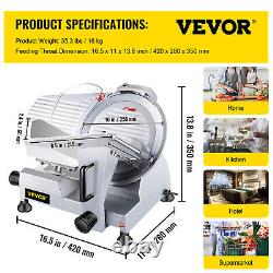 VEVOR Commercial Electric Meat Slicer 10 Blade 240w 530 rpm Deli Food cutter