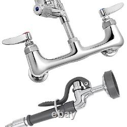 VEVOR Commercial Faucet Wall Mount Kitchen Sink Pre-Rinse Sprayer 25 Height