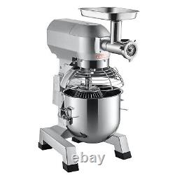 VEVOR Commercial Food Mixer with Meat Grinder 20Qt 3 Speeds Pizza Bakery 1100W