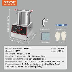 VEVOR Commercial Food Processor 16Qt Vegetable Chopper Stainless Steel Blender
