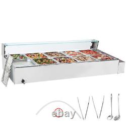 VEVOR Commercial Food Warmer 108Qt Bain Marie Buffet Pan with Glass Shield 3200W