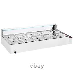 VEVOR Commercial Food Warmer 108Qt Bain Marie Buffet Pan with Glass Shield 3200W