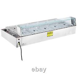 VEVOR Commercial Food Warmer 108Qt Bain Marie Buffet Pan with Glass Shield 3200W