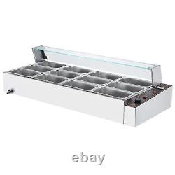 VEVOR Commercial Food Warmer 125Qt Buffet Pan Bain Marie with Glass Shield 3200W