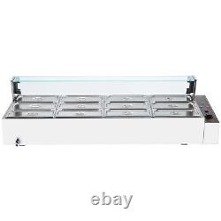 VEVOR Commercial Food Warmer 125Qt Countertop Buffet Bain Marie with Glass Shield