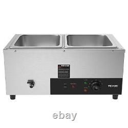 VEVOR Commercial Food Warmer 2x12Qt Electric Bain Marie Steam Table Buffet Pan