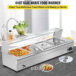VEVOR Commercial Food Warmer 4 Pan Steamer Table Buffet Pan Bain Marie 1500W