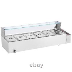 VEVOR Commercial Food Warmer 65Qt Countertop Buffet Bain Marie with Glass Shield