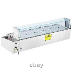 VEVOR Commercial Food Warmer 65Qt Countertop Buffet Bain Marie with Glass Shield