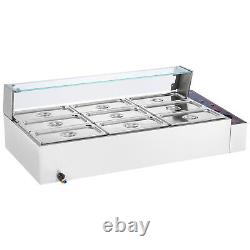 VEVOR Commercial Food Warmer 95Qt Countertop Buffet Bain Marie with Glass Shield