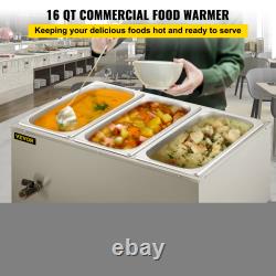 VEVOR Commercial Food Warmer Bain Marie Steam Table 2-6 Pots Kettle Soup Station