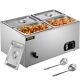 Vevor Commercial Food Warmer Bain Marie Steam Table Countertop 4x1/4-pan Station