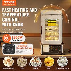 VEVOR Commercial Food Warmer Display 5-Tier Food Steamer Buns Warmer Electric