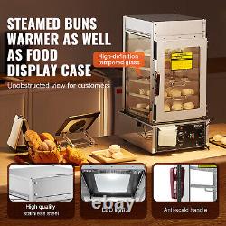 VEVOR Commercial Food Warmer Display 5-Tier Food Steamer Buns Warmer Electric