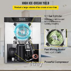 VEVOR Commercial Frozen Hard Ice Cream Machine 20L/H Yogurt Ice Cream Maker 110V