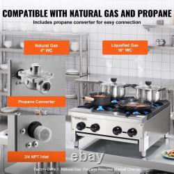 VEVOR Commercial Gas Range Stove Countertop Cooking Hot Plate Kitchen Propane