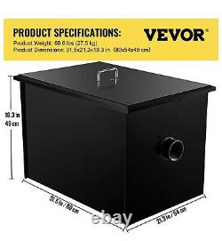 VEVOR Commercial Grease Interceptor 70lbs Carbon Steel Grease Trap 35GPM