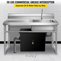 VEVOR Commercial Grease Interceptor Grease Trap 8-100 LBS 4-50 GPM Carbon Steel