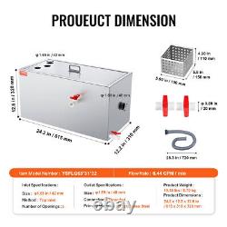 VEVOR Commercial Grease Trap, 25 LBS Grease Interceptor, Top Inlet Interceptor