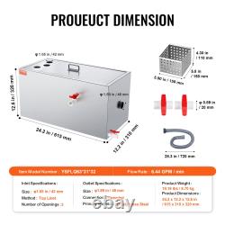 VEVOR Commercial Grease Trap, 25 LBS Grease Interceptor, Top Inlet Interceptor