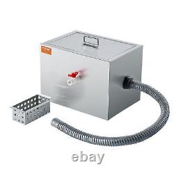 VEVOR Commercial Grease Trap, 8 LBS Grease Interceptor, Side Inlet Interceptor