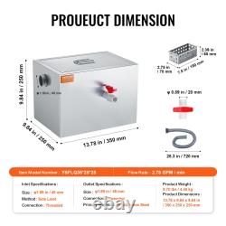 VEVOR Commercial Grease Trap, 8 LBS Grease Interceptor, Side Inlet Interceptor