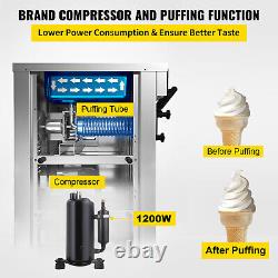 VEVOR Commercial Ice Cream Maker Frozen Yogurt Machine 4.7-5.3 Gal/H LCD