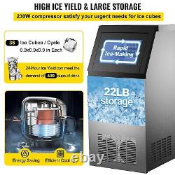 VEVOR Commercial Ice Maker 100 lbs/24h Stainless Steel Under Counter Ice Machine