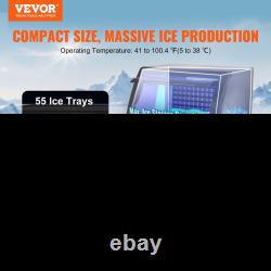 VEVOR Commercial Ice Maker, 130lbs/24H, Ice Maker Machine, 55 Ice Cubes in 12-15