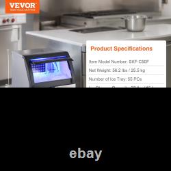 VEVOR Commercial Ice Maker, 130lbs/24H, Ice Maker Machine, 55 Ice Cubes in 12-15