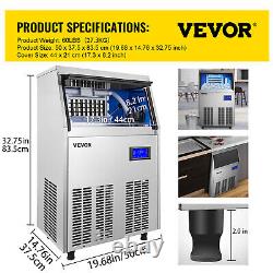 VEVOR Commercial Ice Maker 132LBS/24H Freestand Ice Cube Machine 40PCS Ice Tray