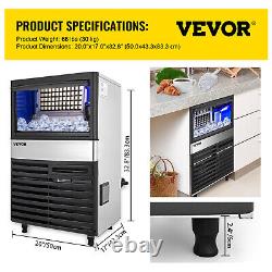 VEVOR Commercial Ice Maker 155LBS Ice Cube Making Machine 39LBS Bin Storage LED