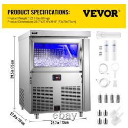 VEVOR Commercial Ice Maker 200-310LBS/24H Built-in Undercounter Ice Cube Machine