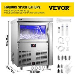 VEVOR Commercial Ice Maker 310LBS/24H Built-in Ice Cube Machine 108PCS Ice Tray