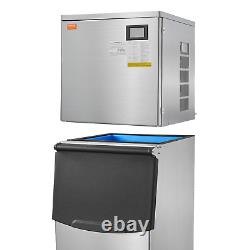 VEVOR Commercial Ice Maker 440LBS/24H & 222LBS Storage Bin Auto Self-Cleaning