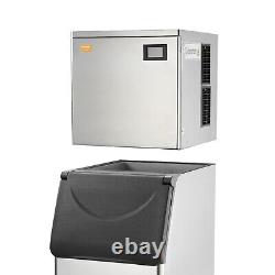 VEVOR Commercial Ice Maker 550LBS/24H & 330.7LBS Storage Bin Auto Self-Cleaning