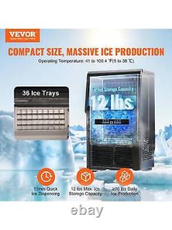 VEVOR Commercial Ice Maker, 70lbs/24H, Ice Maker Machine, 12lbs Storage Capacity