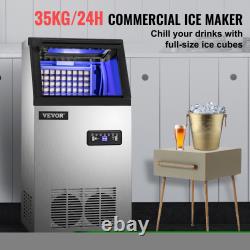 VEVOR Commercial Ice Maker 90/110/132/150Lbs Ice Cube Machine 22Lbs Storage SUS