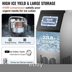 VEVOR Commercial Ice Maker 90/110/132/150Lbs Ice Cube Machine 22Lbs Storage SUS