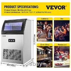VEVOR Commercial Ice Maker Freestand Ice Cube Machine 121LBS/24H 29LBS Storage