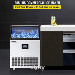 VEVOR Commercial Ice Maker Freestand Ice Cube Machine 265LBS/24H 55LBS Storage